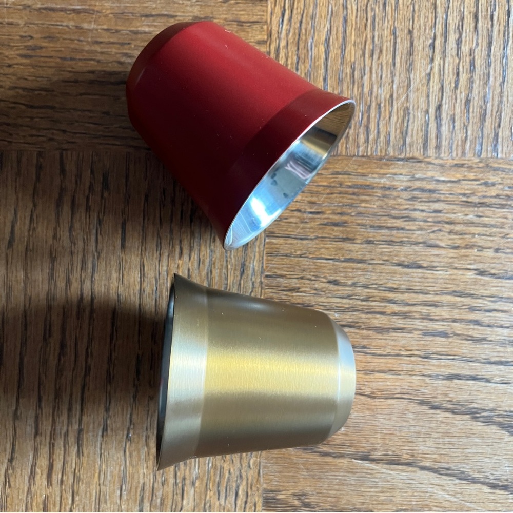 Rare! Nespresso Pixie Metal Shot Cup Set